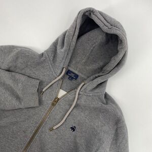Brooks Brothers 346 Hoodie Mens Large Gray Full Zip Fleece Preppy Designer Ivy